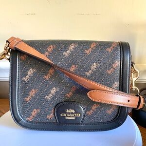 Coach C4059 Saddle Bag With Horse And Carriage Dot Print like new